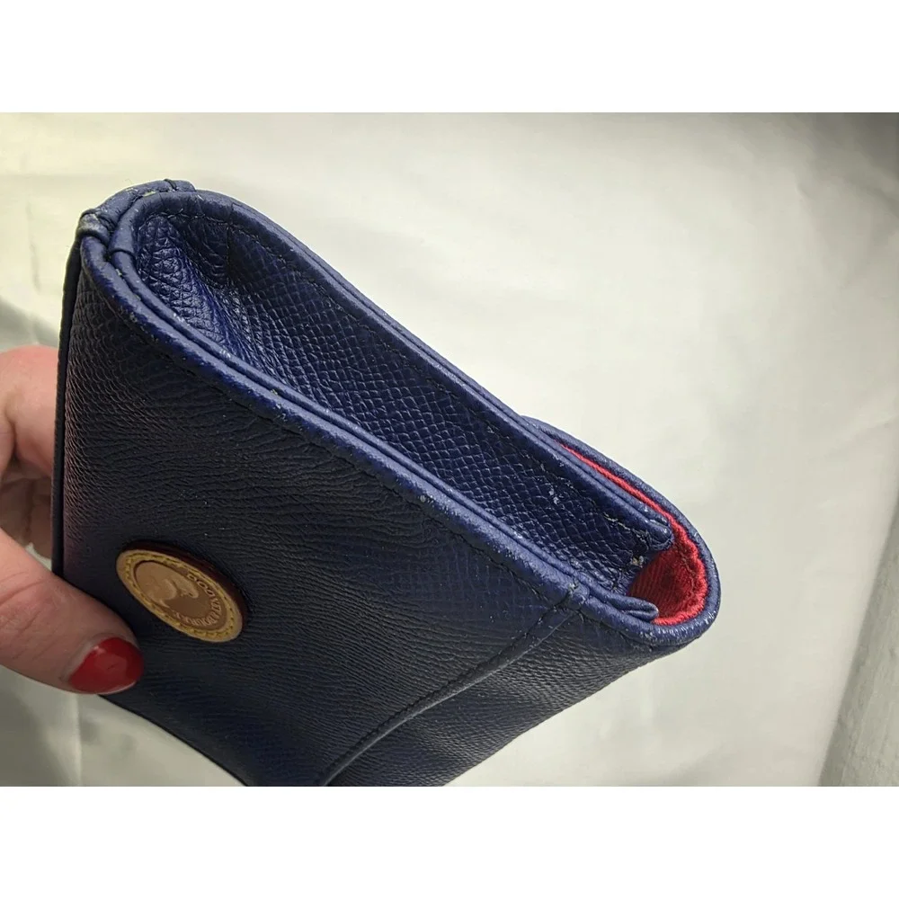 Vintage Dooney‎ & Bourke Blue Leather Wristlet Clutch Wallet